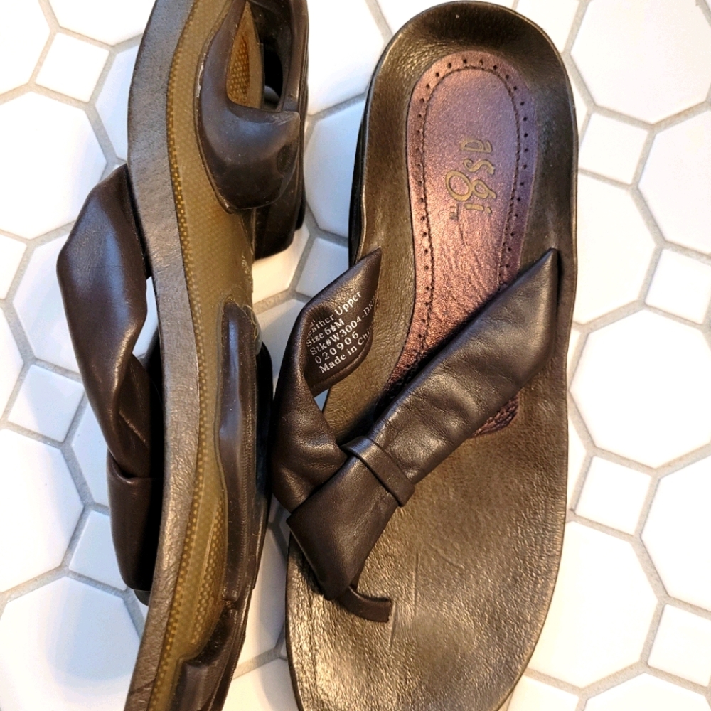 Asgi Flip Flop Brown Leather